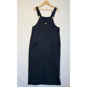 Vintage Garden Gear Overall Dress Made In USA 90s Sunflower Size L‎ Black